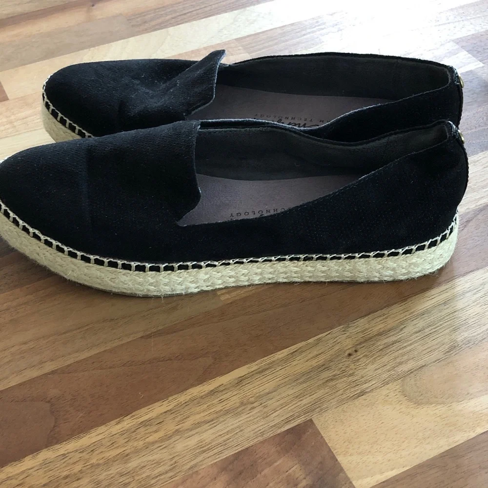 Dr. Scholl's Black Platform Espadrille Slip-Ons